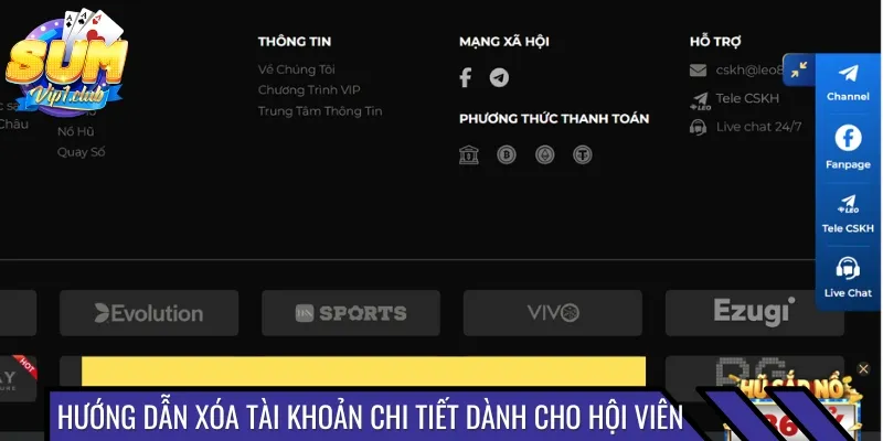 Hướng dẫn xóa tài khoản chi tiết dành cho anh em cược thủ